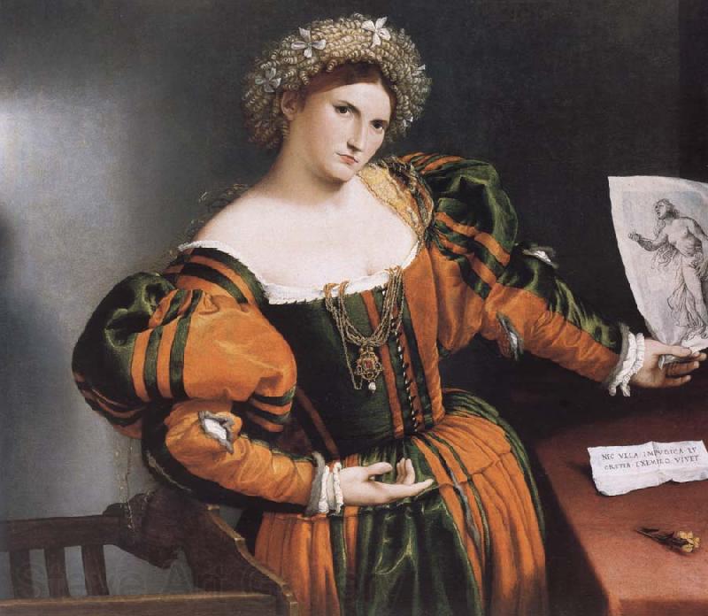 Palma Vecchio Portrait of a young bride as flora Norge oil painting art